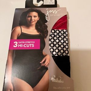3 Pack Satin Stretch Hi-Cuts Panties Size 12